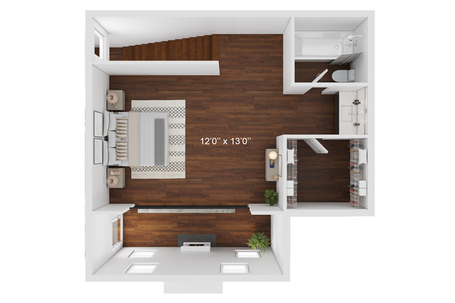 A2 2nd Floor Townhouse-1br-1.5ba-837sqft-TheOaksofKingwood.png - Oaks of Kingwood Apartments