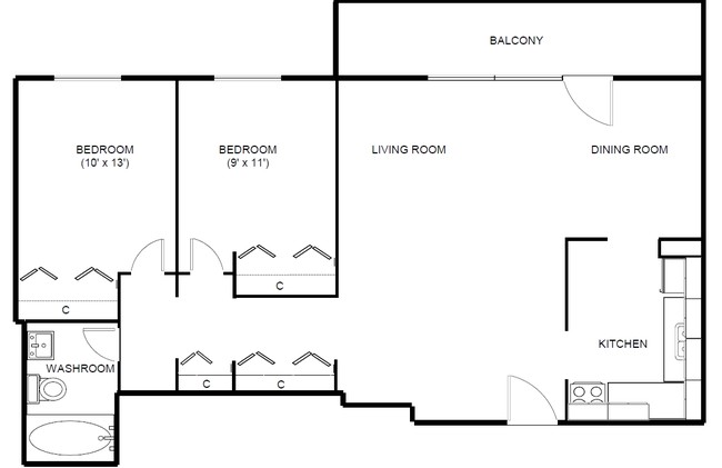 Floorplan - Pleasant Apartments