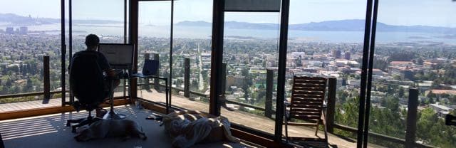Floor to ceiling glass looks out onto the Bay - 520 Dwight Pl