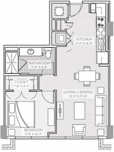 One Light Floor Plans - One Bedroom - Unit 307 & 406 - One Light Luxury Apartments