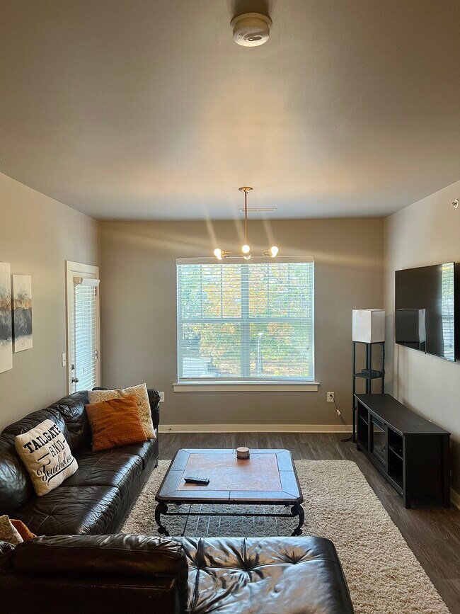 fully furnished living room with TV installed - 414 Rosedale Ave