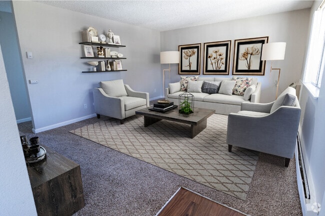2 BR, 1 BA - Living Room - Bear Valley Village Apartments