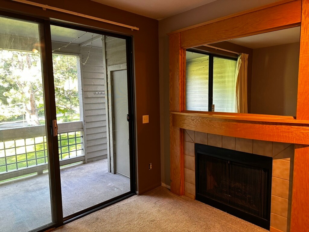 LIVING ROOM GAS FIREPLACE AND BALCONY - 3260 47th St