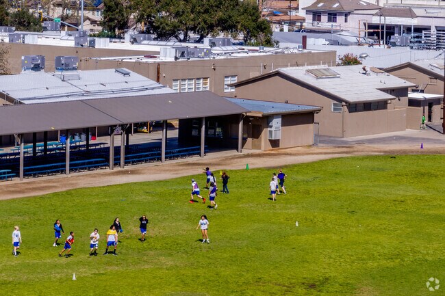 Students practice soccer at Lakeside Middle School in Winter Gardens.