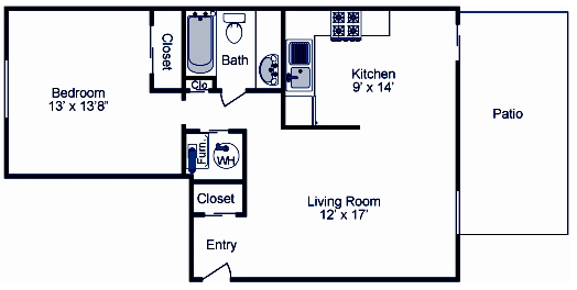 1HAB/1BA - Cloverleaf Apartments & Townhomes