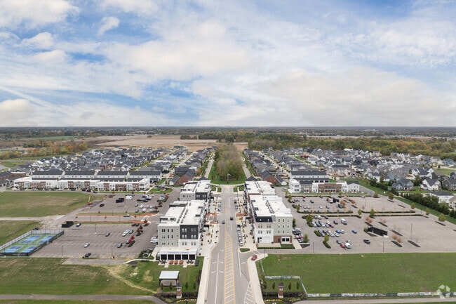 Aerial of complex - Evans Farm
