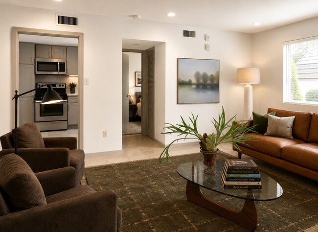 1BR, 1BA, Corner Unit / Living Room - The 700