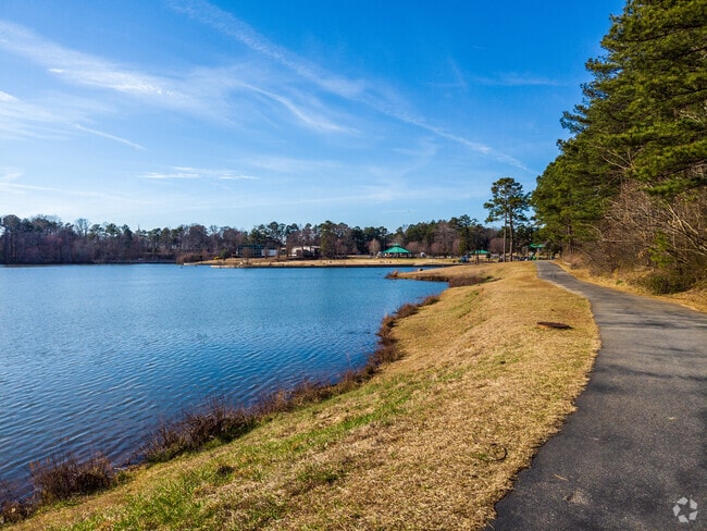 Rhodes Jordan Park near Lawrenceville offers lakefront trails.