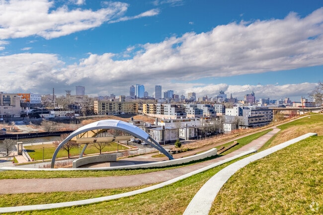 Kadish Park in Riverwest has some of the best views of the Downtown Milwaukee, WI in the city.