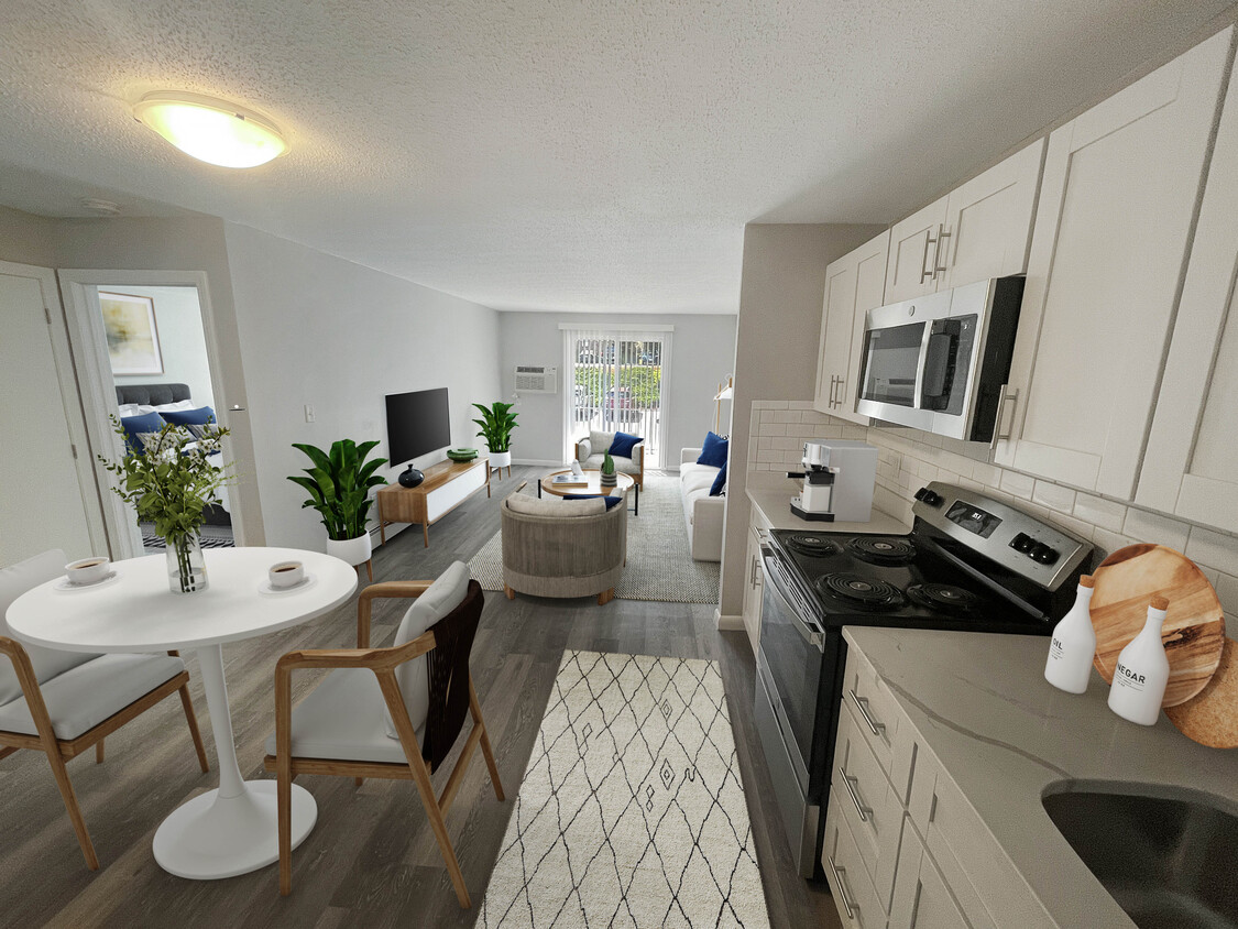 1 BR - Kitchen/Living Room - Woodlands at Nashua