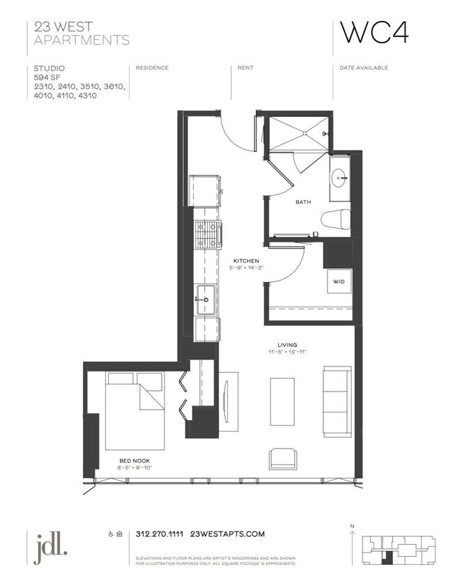 Functional floor plan - 23 W Chicago Ave