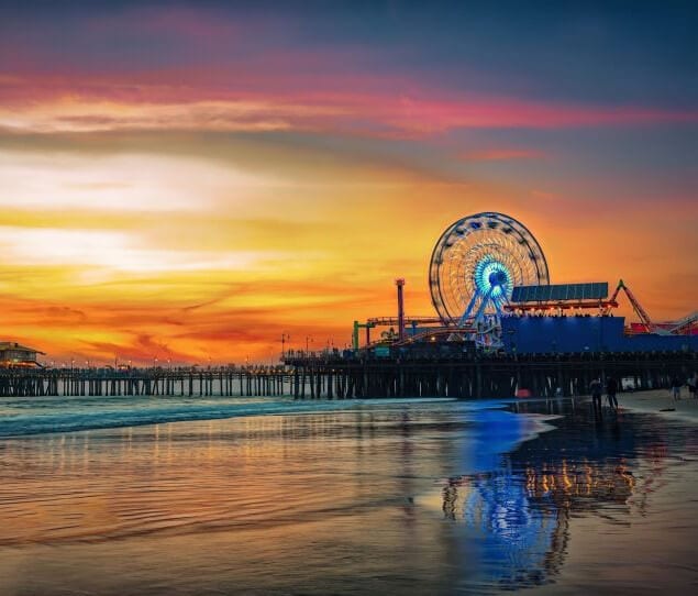 Sunset over the Santa Monica Pier