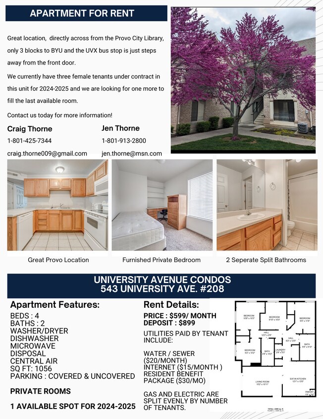 543 N University Ave Unit 208, Provo, UT 84601 - Apartments in Provo ...