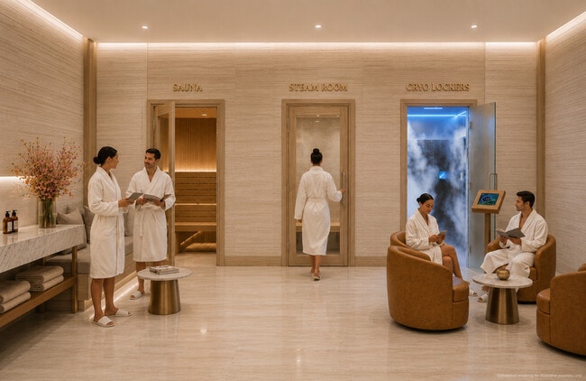 Wellness Spa featuring complimentary: Sauna, Steam Room & Cryo Lockers - Belle Oaks Marketplace