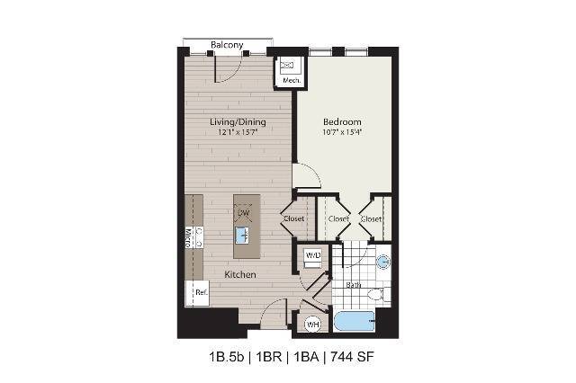 1B.5b 1BD/1BA 744 SF - ICON Residences at The Rotunda