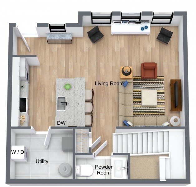 Westwood Meadows – 2 Bedroom 2.5 Bathroom Townhome (Middle)