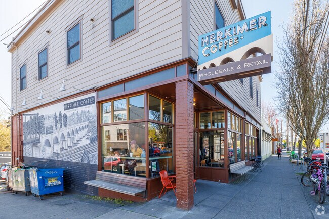 Herkimer Coffee is a popular coffee for Phinney Ridge locals, serving up locally roasted coffee.