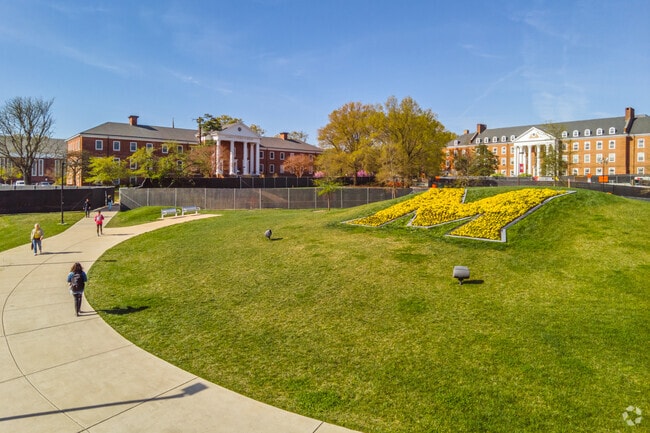 Right outside the Old Town College Park neighborhood lies the University of Maryland campus.