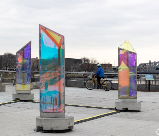 Prismatica is a light installation by RAW Design located right outside Fox Point in Providence.