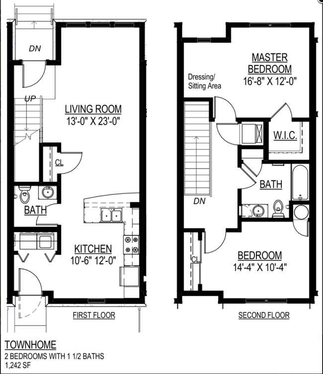 2HAB/1.5BA - Casa adosada - Franklin Square Apartments