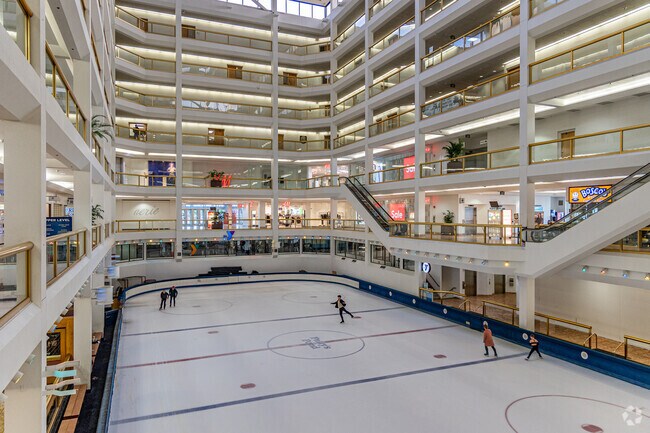 The Dimond Center Mall features an indoor ice skating rink right in the center.
