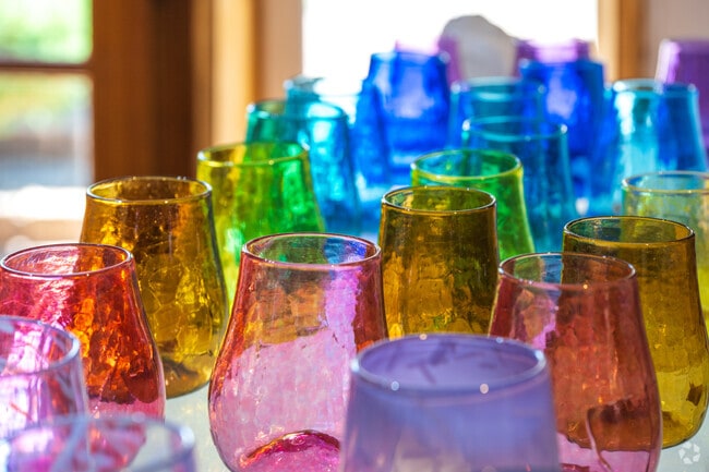 Shop from a variety of colorful and unique pieces, each carefully handmade at Tesuque Glasswork.