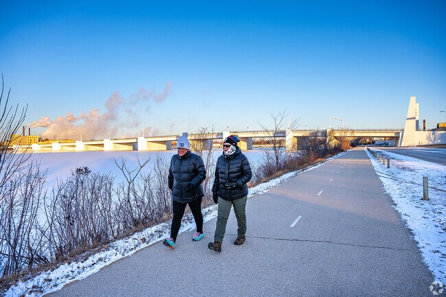 The Fox River Trail runs through De Pere, offering a scenic riverside walk.