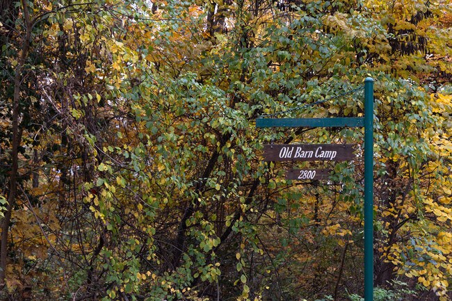 Hills & Dales Metropark's Old Barn Camp provides access to the main trail, Adirondack Trail.