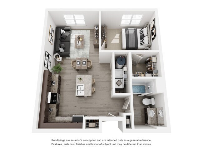 Crosstie - 1 habitación, 1 baño, 667 pies cuadrados. - Rail South Apartments