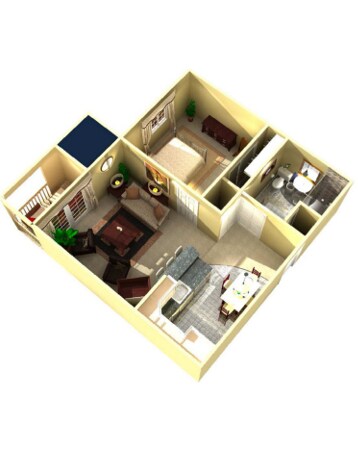 Un dormitorio - O’Fallon Hills Senior Apartments