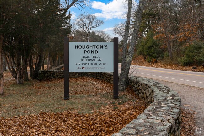Entrance to Houghton's Pond in the Blue Hills Reservation.