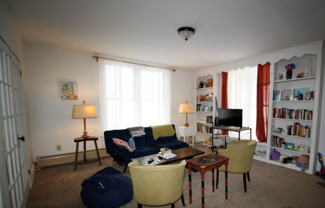 Living Room with built-in shelves - 18 Conant Sq