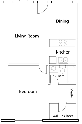 Plano de planta - Courtyard Village Apartments