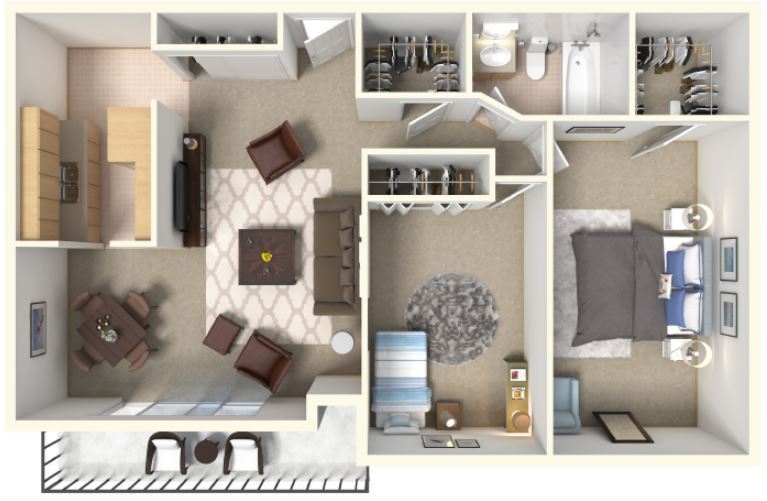 Shoregate Towers – Two Bedroom - One Bath