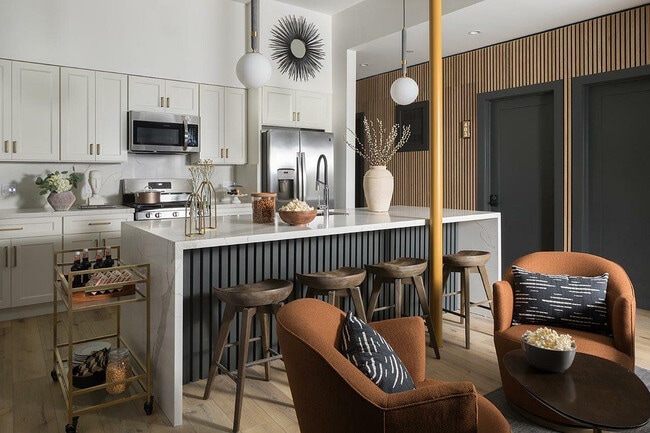 Bright and stylish kitchen featuring sleek appliances - 2225 Hearst