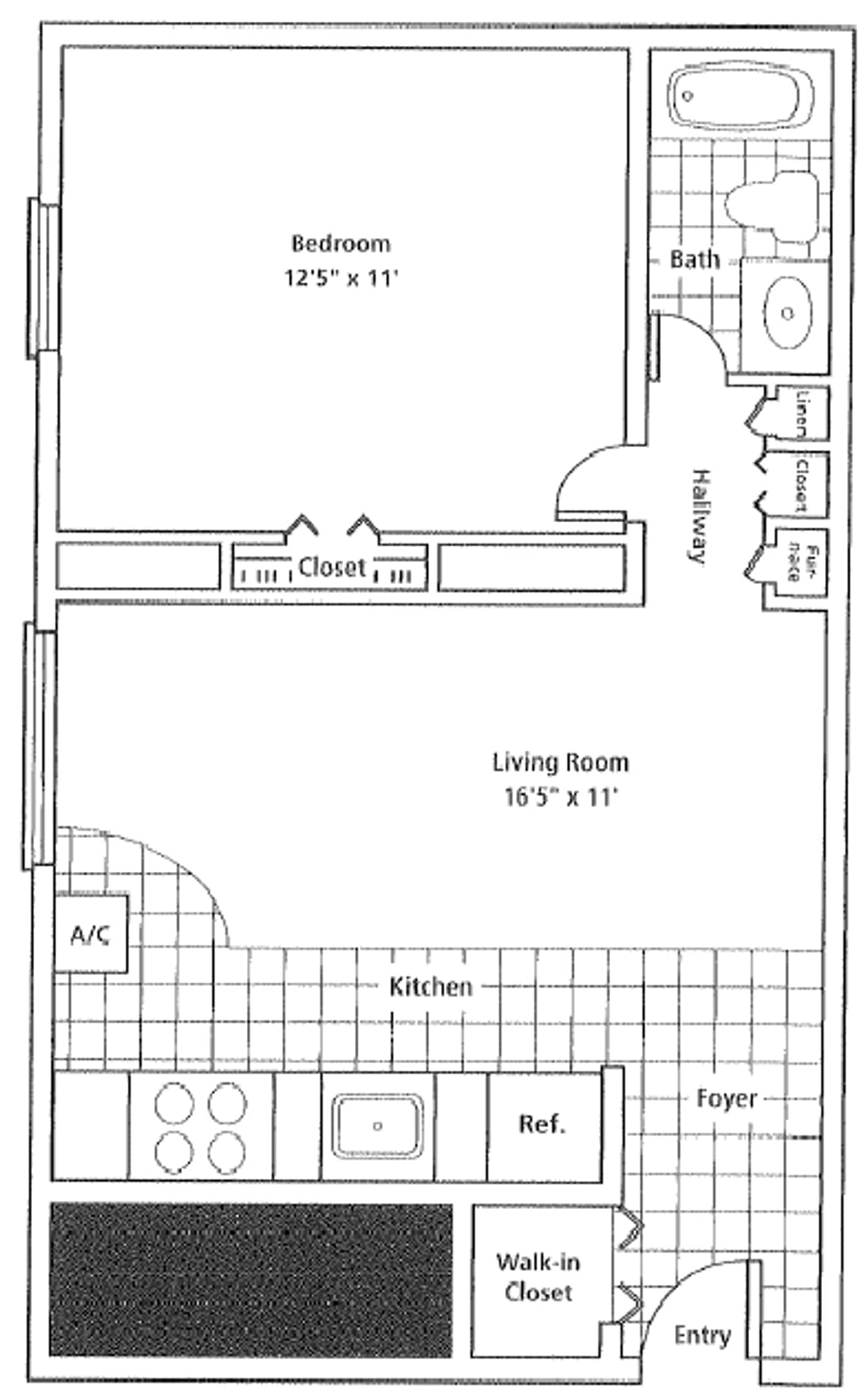 Fulton Flats East – 1 Bed / 1 Bath MR