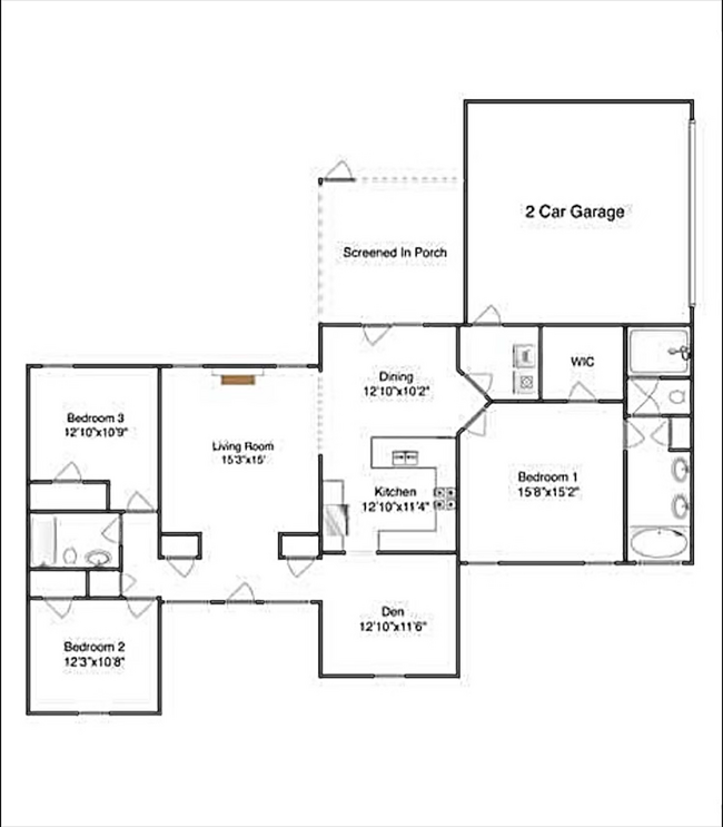 Floor Plan (one-level) - 4001 W Baywood Dr