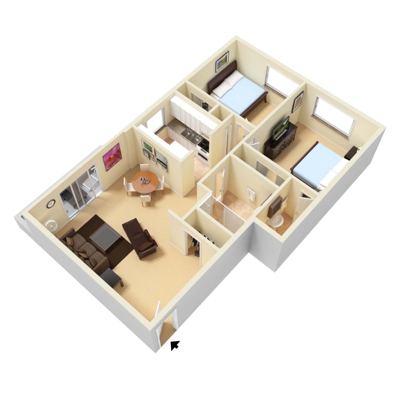 Trinity Towers – 2 Bed 1.5 Bath