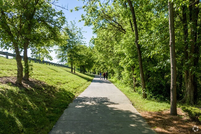 The popular Harold B. Eceachern Greenway is often filled with residents.