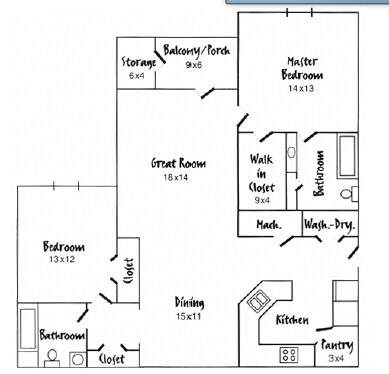 Plano de planta B - Hunter's Crossing Condominiums