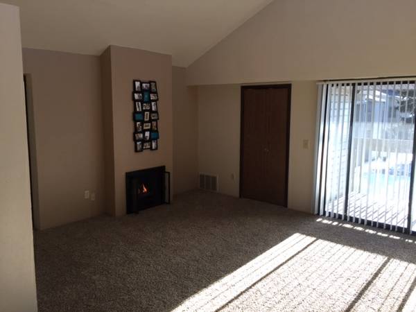 Fireplace with Accent Wall - Canterbury East Apartments