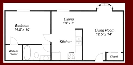 1BR/1BA - Cherry Ridge Apartments