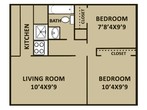 2B-2 Bedroom 1 Bath