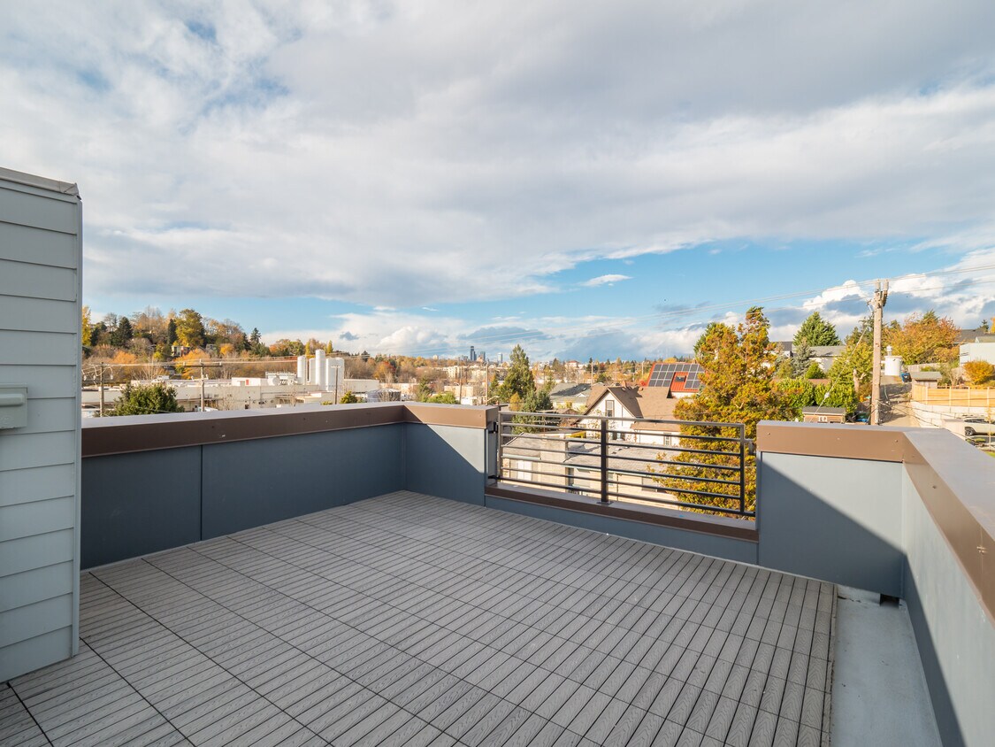 Spacious, private rooftop deck with city views to the north - 3711 S Dakota St