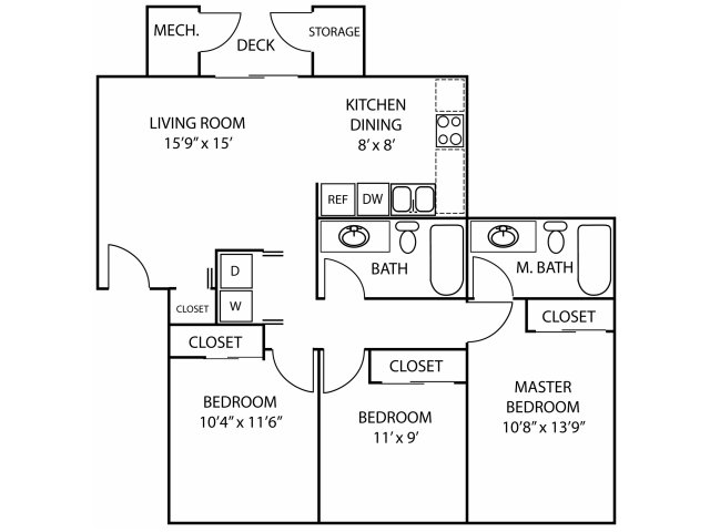 3BR/2BA - Lakeland Pointe Apartments