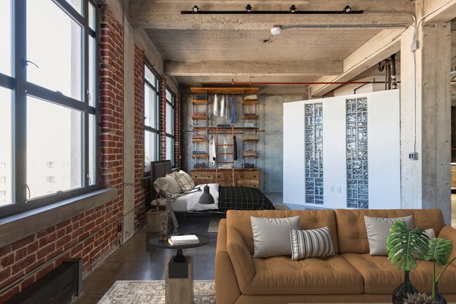 Loft Bed and Loft Area with furniture - 100 W 5th St