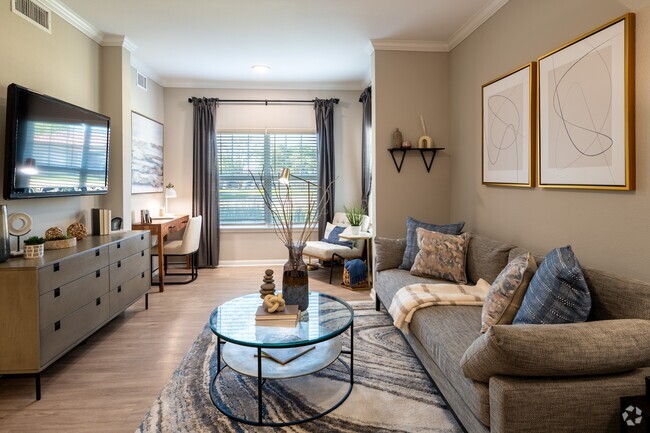 Renovated Living Room - The Pointe at Vista Ridge Apartments