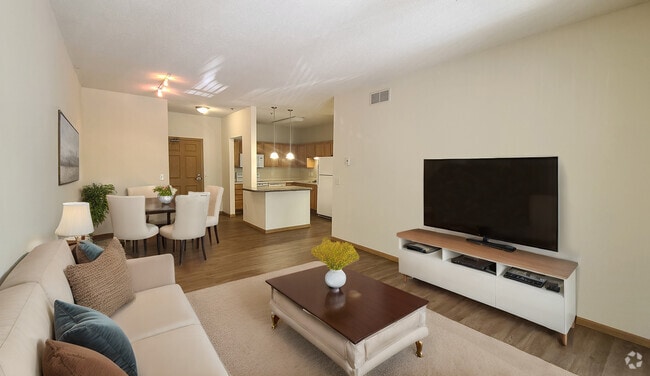 Two Bedroom Living Room - Kitchen - Cedrics Landing