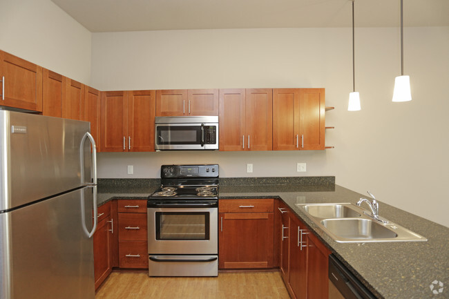 1BR, 1BA - Plan 1 Balcony_641 SF - Strasser Village - 300 N. 4th Street