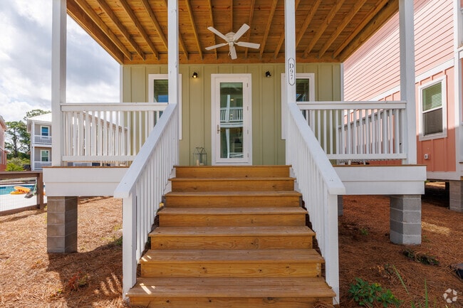 Plan A - 2BR, 2.5BA - 1,228SF - Front Porch - Barefoot Cottages II